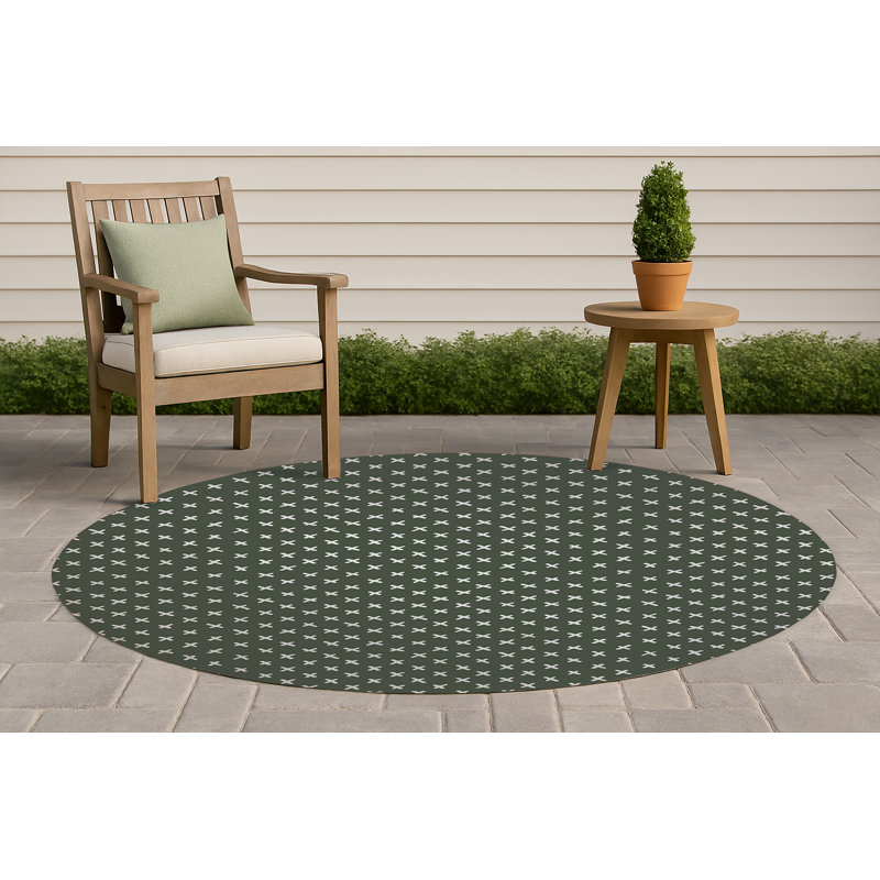 Tapis d'extérieur antidérapant Criss Cross, Rond 5 pi