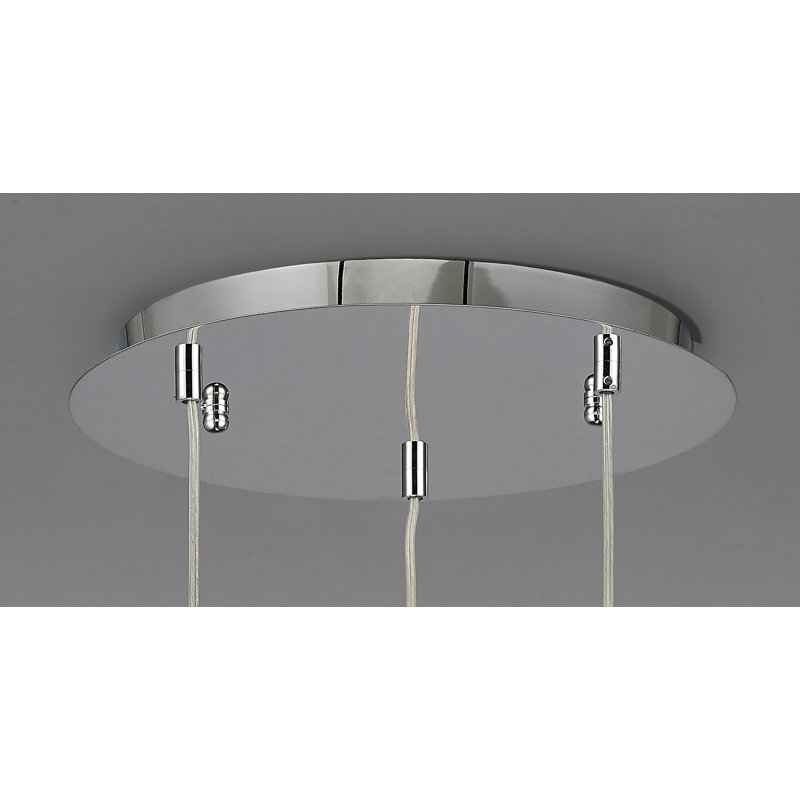 3 - Light Kitchen Island Pendant, Polished Chrome