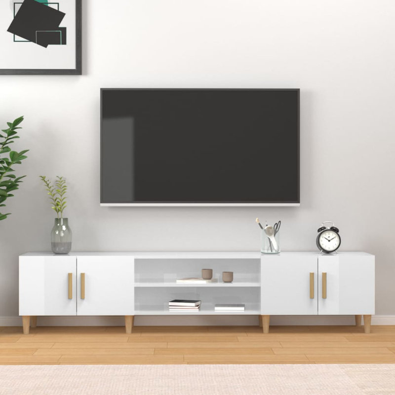 Kyeisha TV Cabinet 180x31.5x40 cm Engineered Wood, High Gloss White