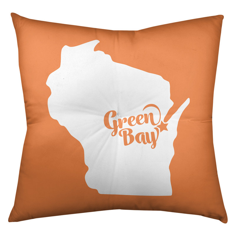 Coussin de sol touffeté nevada, 26 po x 26 po, Orange, Green Bay