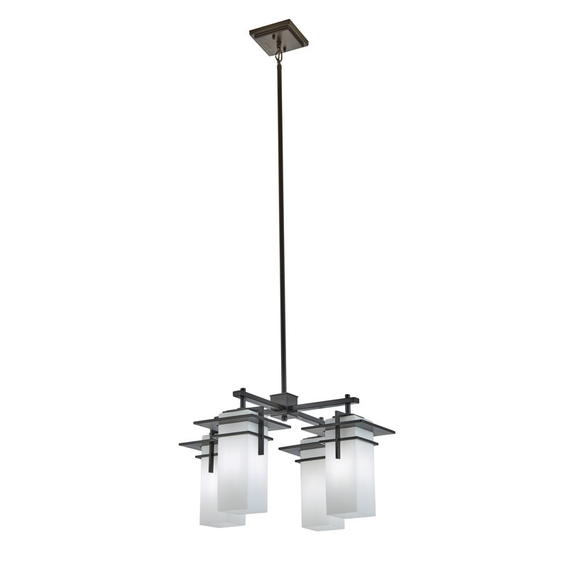 Lustre classique / traditionnel à 4 lumières à abat-jour Caterham