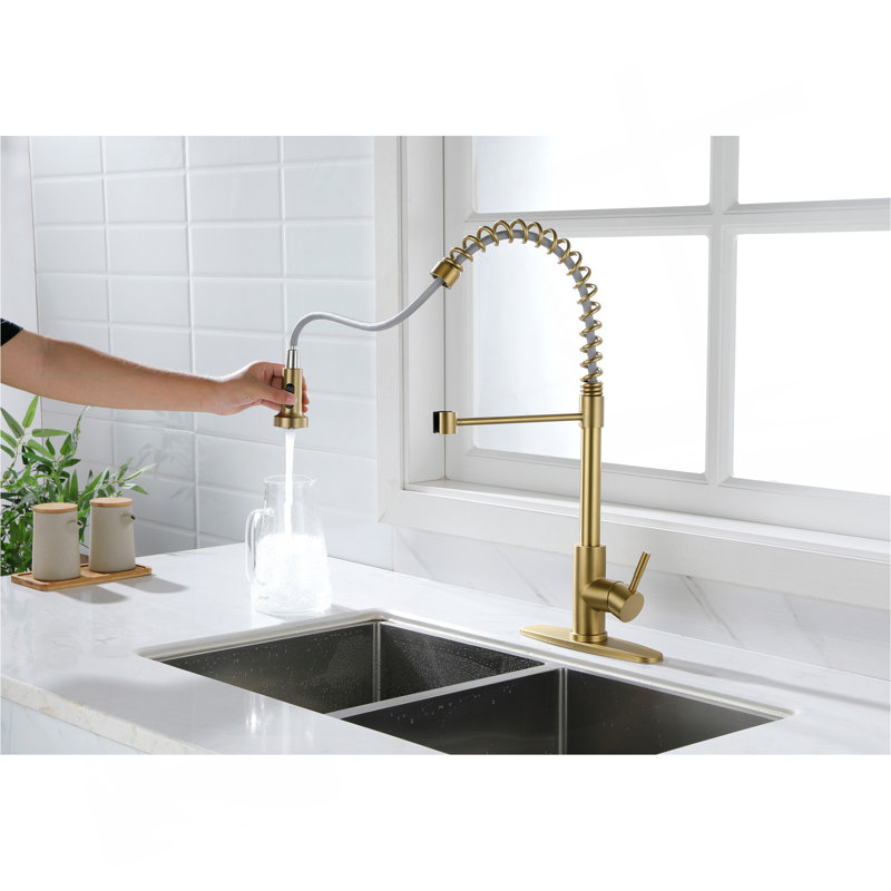 WOERMEI Kitchen Faucet, Brushed Gold