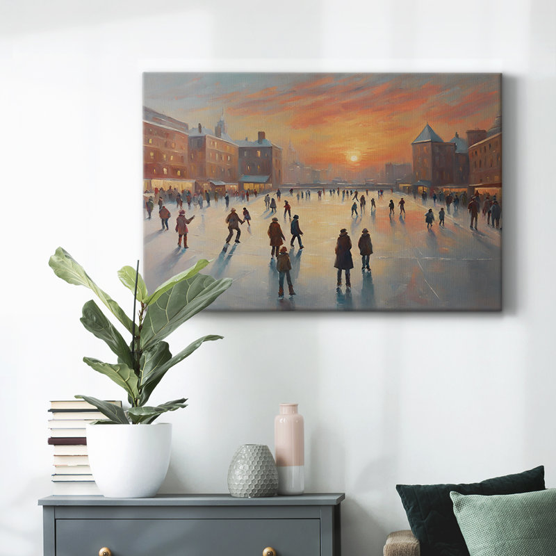 Paysage rétro - CLxxxv, Toile tendue, H 9 po x l 13 po x P 1,5 po