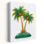 «Tropical Island Palms Serene Tranquil Abstract Palm Tree Beach Nature», reproduction d'art-129896934