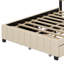 Lit plateforme tapissier avec 2 tiroirs et lit gigogne-846818760