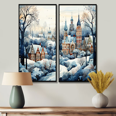 Winter Winter City Landscape III - impressions sur toile traditionnelles blanches