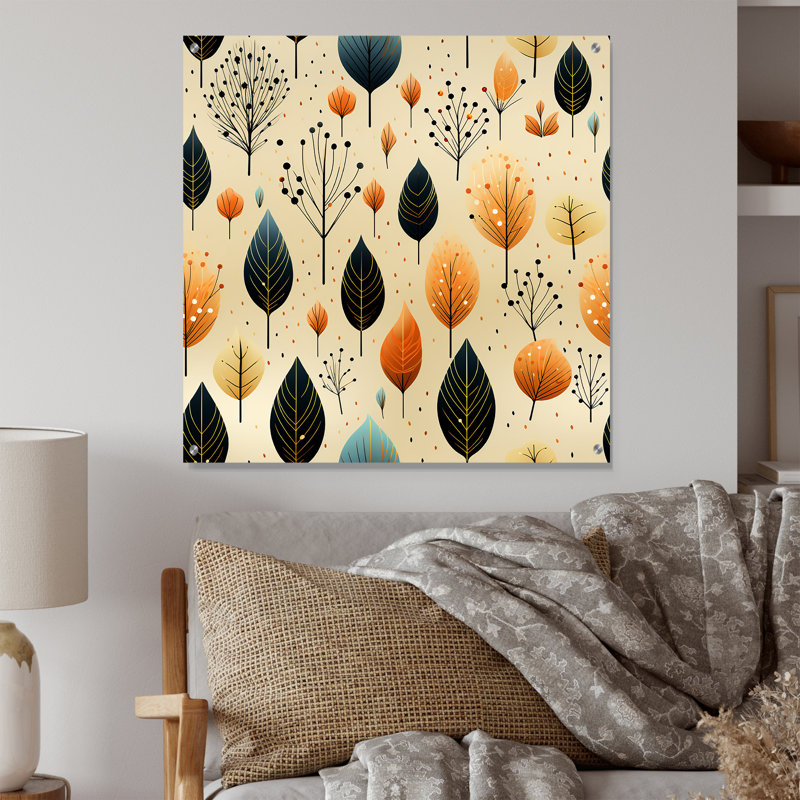 Tring - Plantes, art mural acrylique, H 16 po x l 16 po