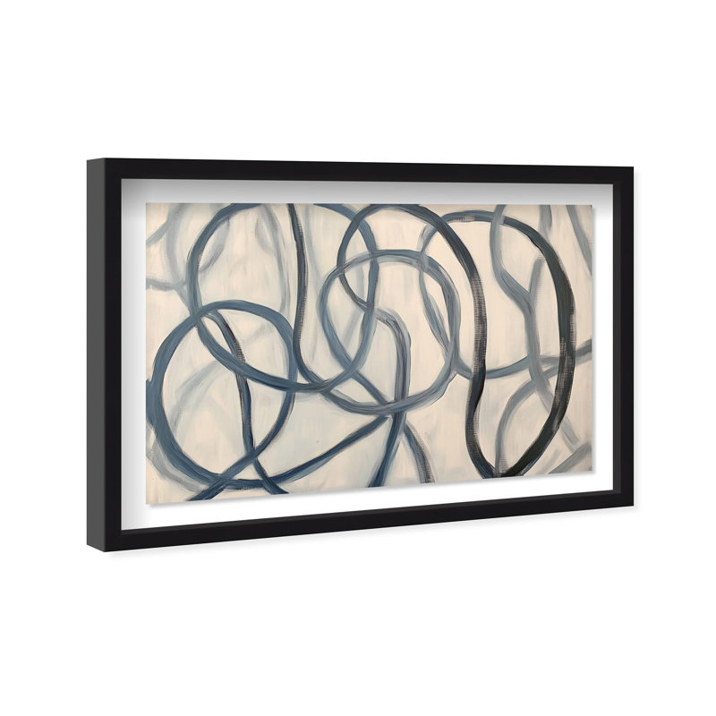 Oliver Gal Eternal Loop III Abstract - Luxury Shadowbox Framed Wall Art, Black, 17.5" H x 25.5" W