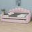 Full Size Upholstery Daybed Frame With Shall Shaped Backrest  And Trundle-440645088