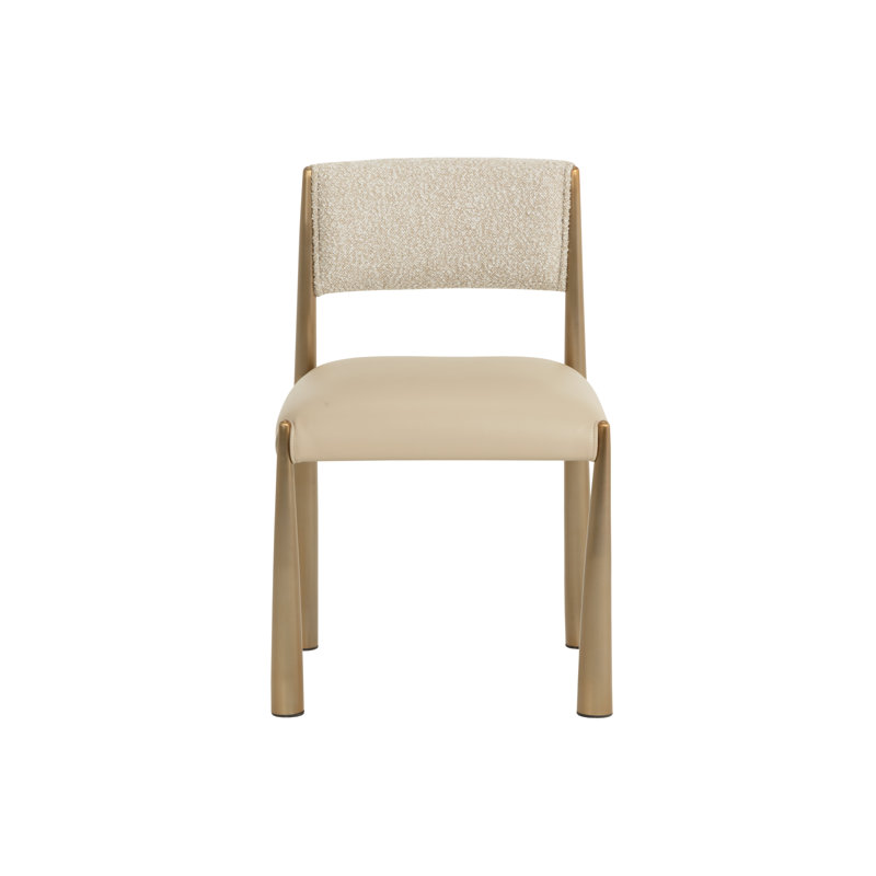 Bayard Dining Chair - Antique Brass - Napa Beige / Santa Cruz Oatmeal