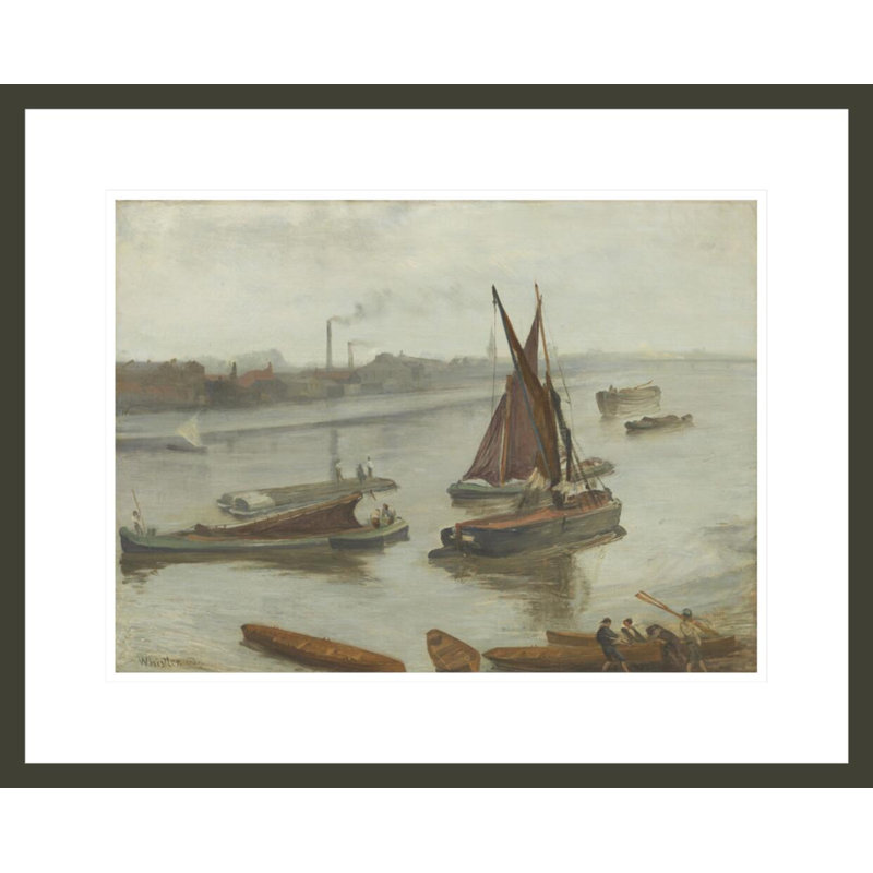 «Old Battersea Reach» par James McNeill Whistler, impression giclée encadrée, H 17,53 po x l 21,75 po