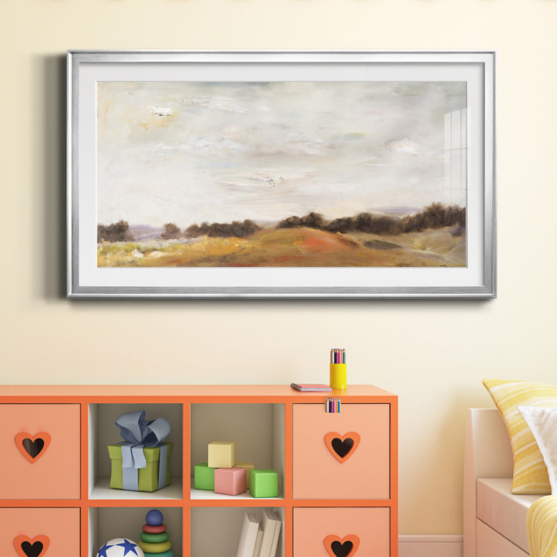Fields of Gold - reproduction de cadre photo sur papier, H 22,5 po x l 42,5 po, Impression encadrée, Argent argent