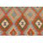 Tapis rouge / bleu en laine tissé à la main de style tribal / géométrique / sud-ouest de couleur cépage Cedor 5 pi x 6 pi 6 po