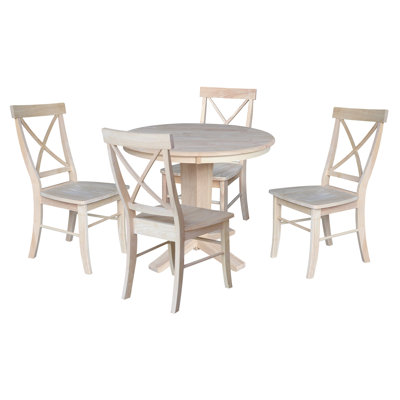 Clearwater Solid Wood Pedestal Base Dining Set