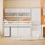 Lit mezzanine simple en bois avec grand rangement sous le lit, avec tiroirs et tablettes (lit)