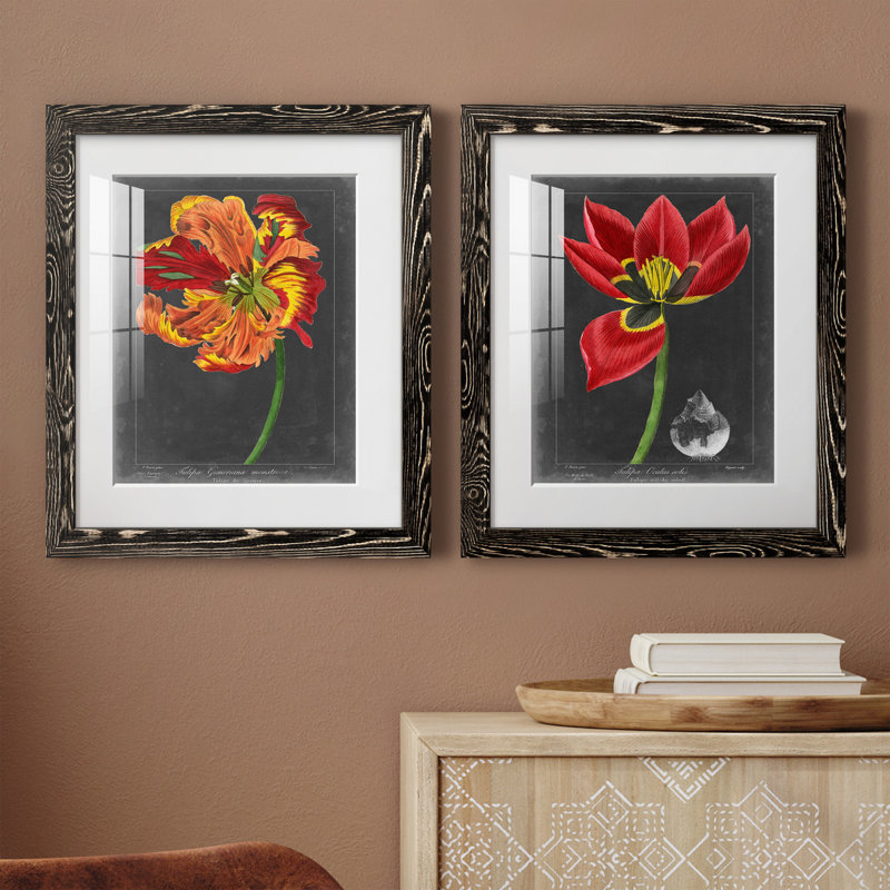 «Midnight Tulip» IPémium, reproduction encadrée - prête à être accrochée, H 20 po x l 17 po x P 1 po, Blanc