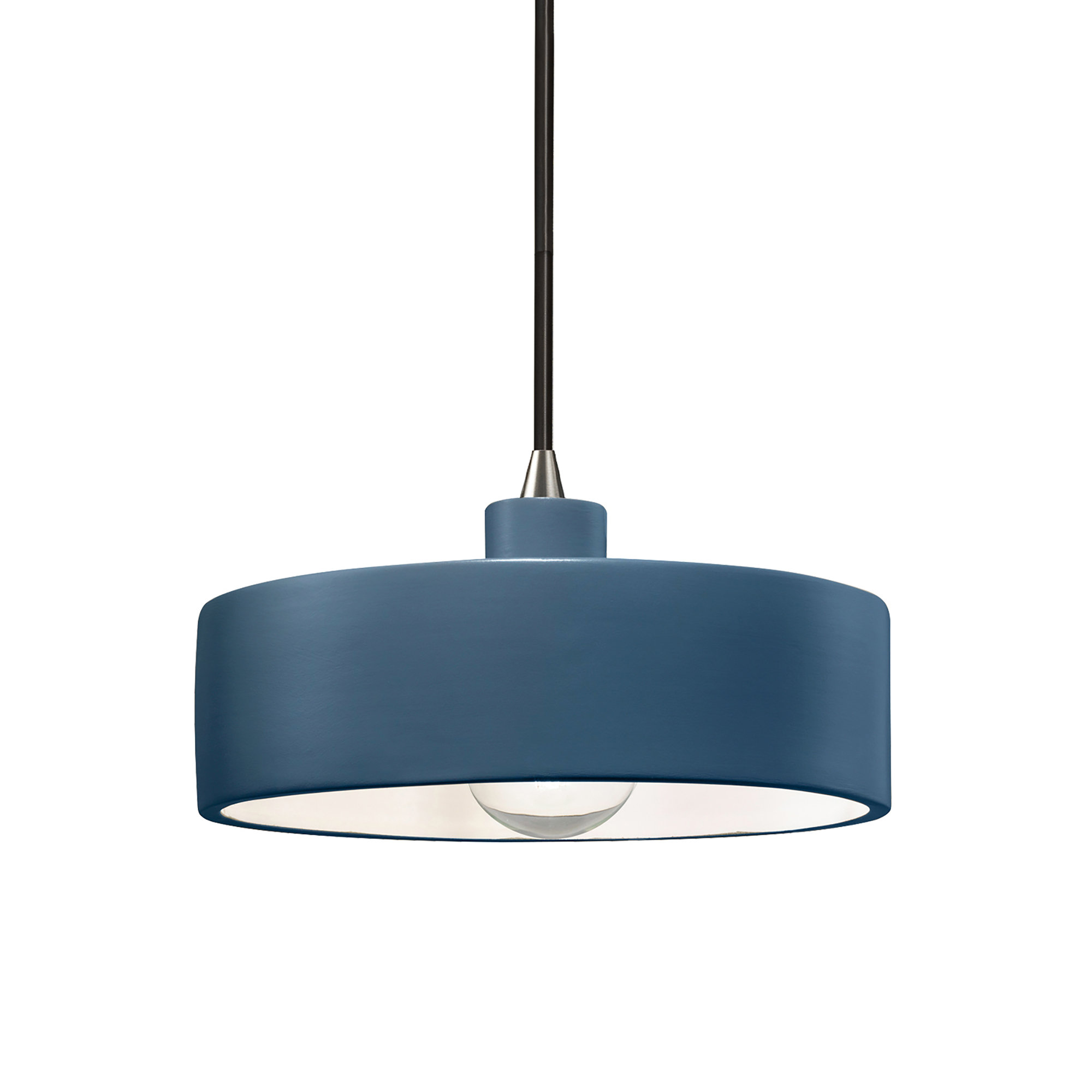 Colgate Single Light Ceramic Dimmable Pendant, Brushed Nickel, Midnight Sky
