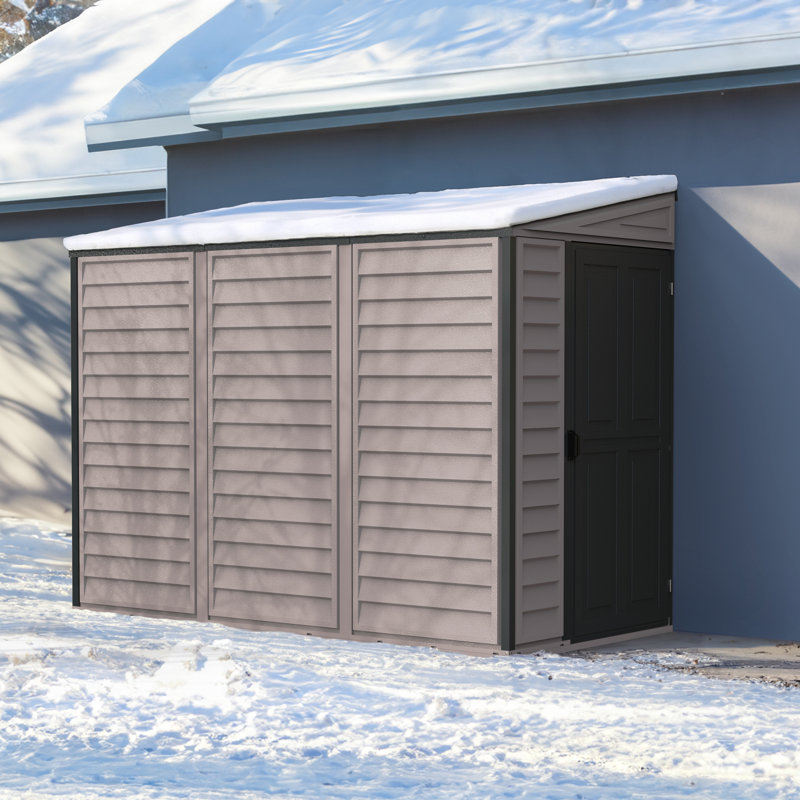4 ft. W x 8 ft. D Plastic Lean-to Storage Shed