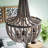 Dumas 3-Light Wood Bead Chandelier - Gray-323447482