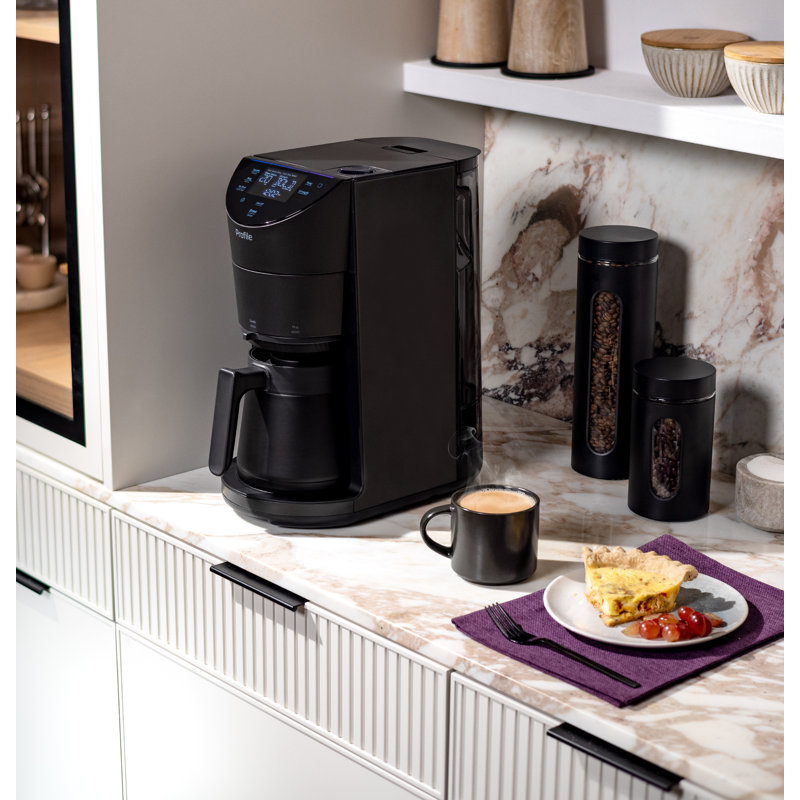 Smart Black Stainless Steel Programmable Coffee Maker with Grinder