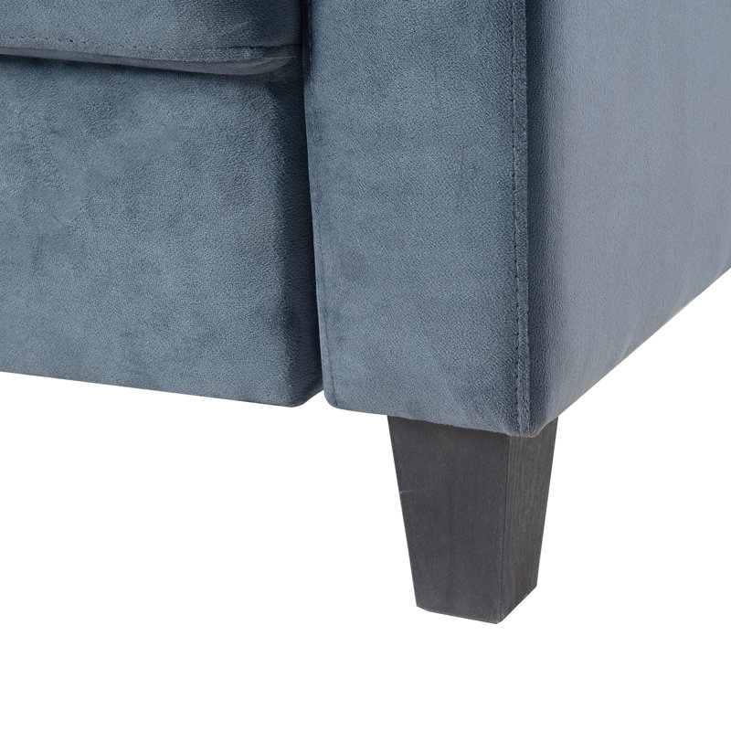 Canapé modulaire polyvalent en velours gris - 2 sièges, coussins détachables et épaissis pour bureau confortable 2 po pour chambre à coucher