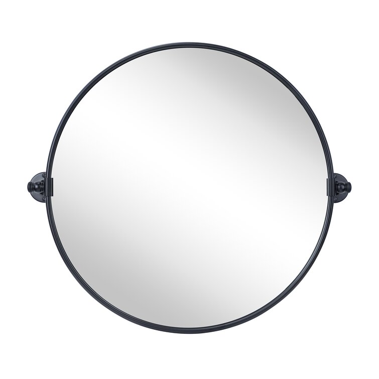 Black Round Metal Wall Mirror