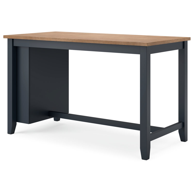 Beige and Blue Extendable Mango Wood Counter Height Dining Table