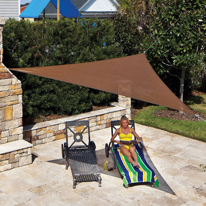 11'10" Triangle Shade Sail, Pebble
