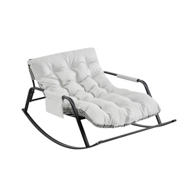 Chaise berçante avec fauteuil coulissant inclinable en cuir technique très large, fauteuil d'appoint moderne pour le salon, la chambre de bébé et la chambre à coucher