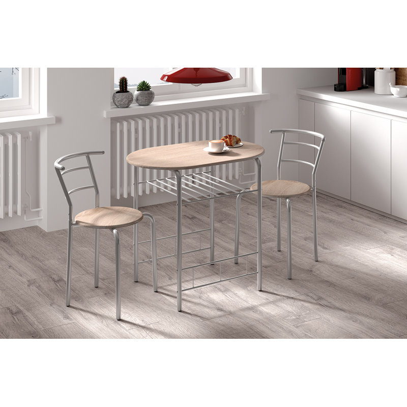 Tabarez 2 - Person Dining Set, Silver