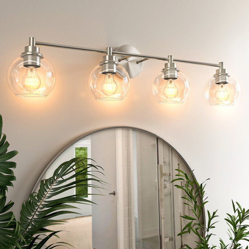 Shelburn Bathroom Vanity Light, 4, Brushed Nickel