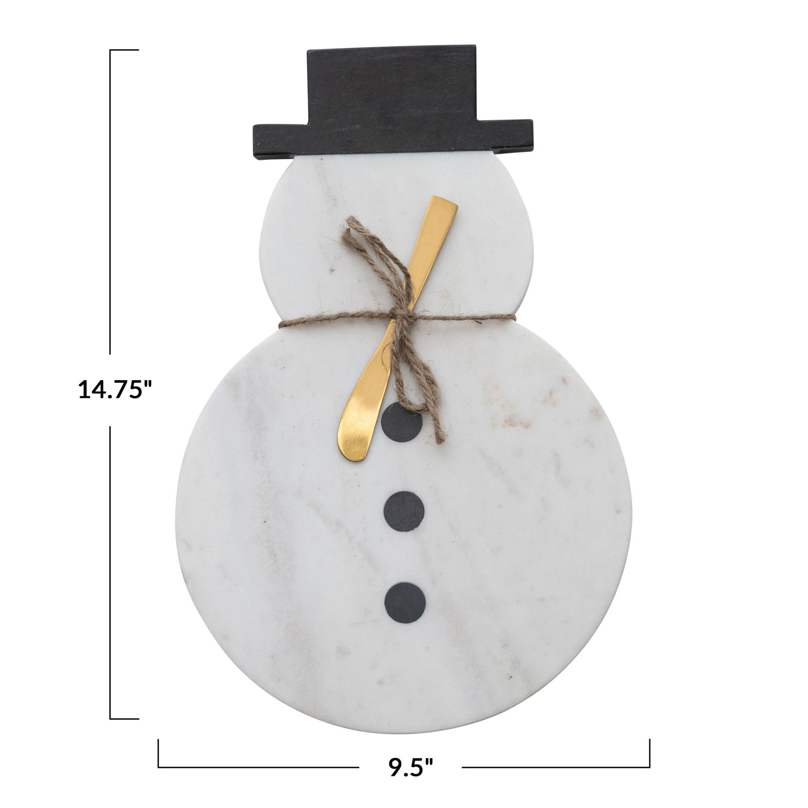Marble Snowman Cheese Board with Canape Knife