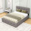 Grand lit plateforme tapissier avec tête de lit capitonnée, lit simple TG et deux tiroirs-749363512