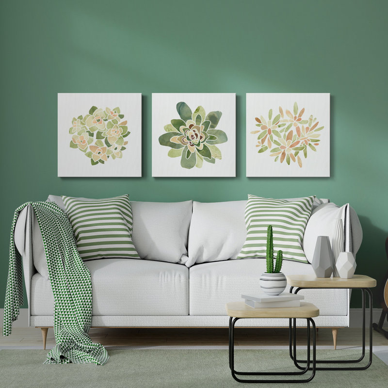 «Succulent Cameo», ensemble de 3 toiles tendues, H 40 po x l 80 po x P 1 po