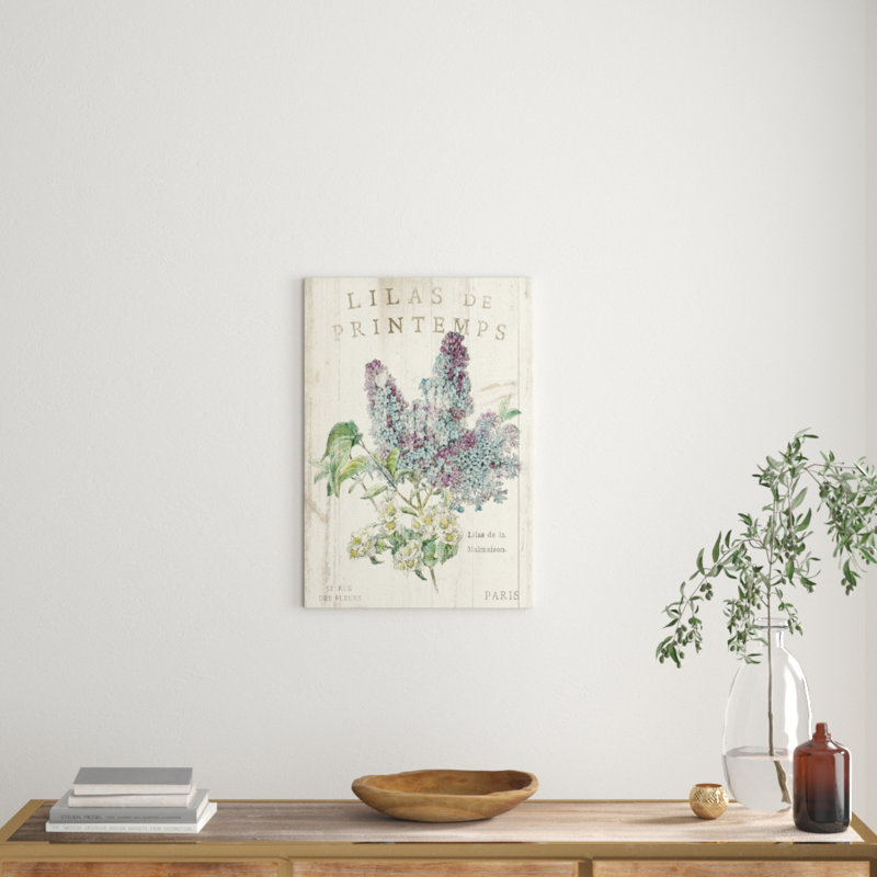 Lilas De Printemps - Print on Canvas, 66.04 cm H x 45.72 cm W, Black Floater Framed