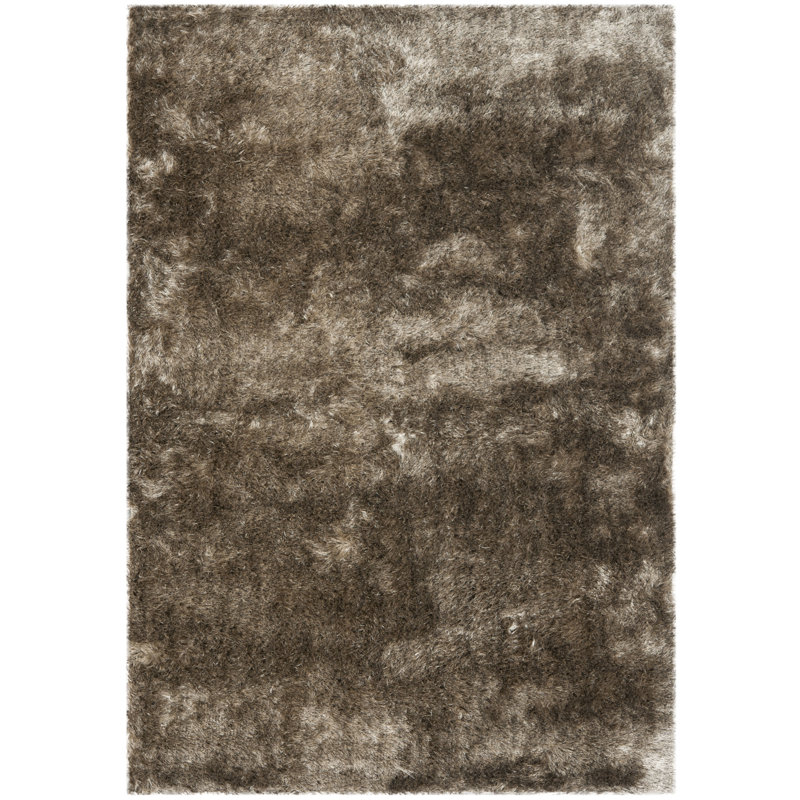 Cimah Shag Hand Tufted Performance Solid Color Rug, Rectangle 2'6" x 4'