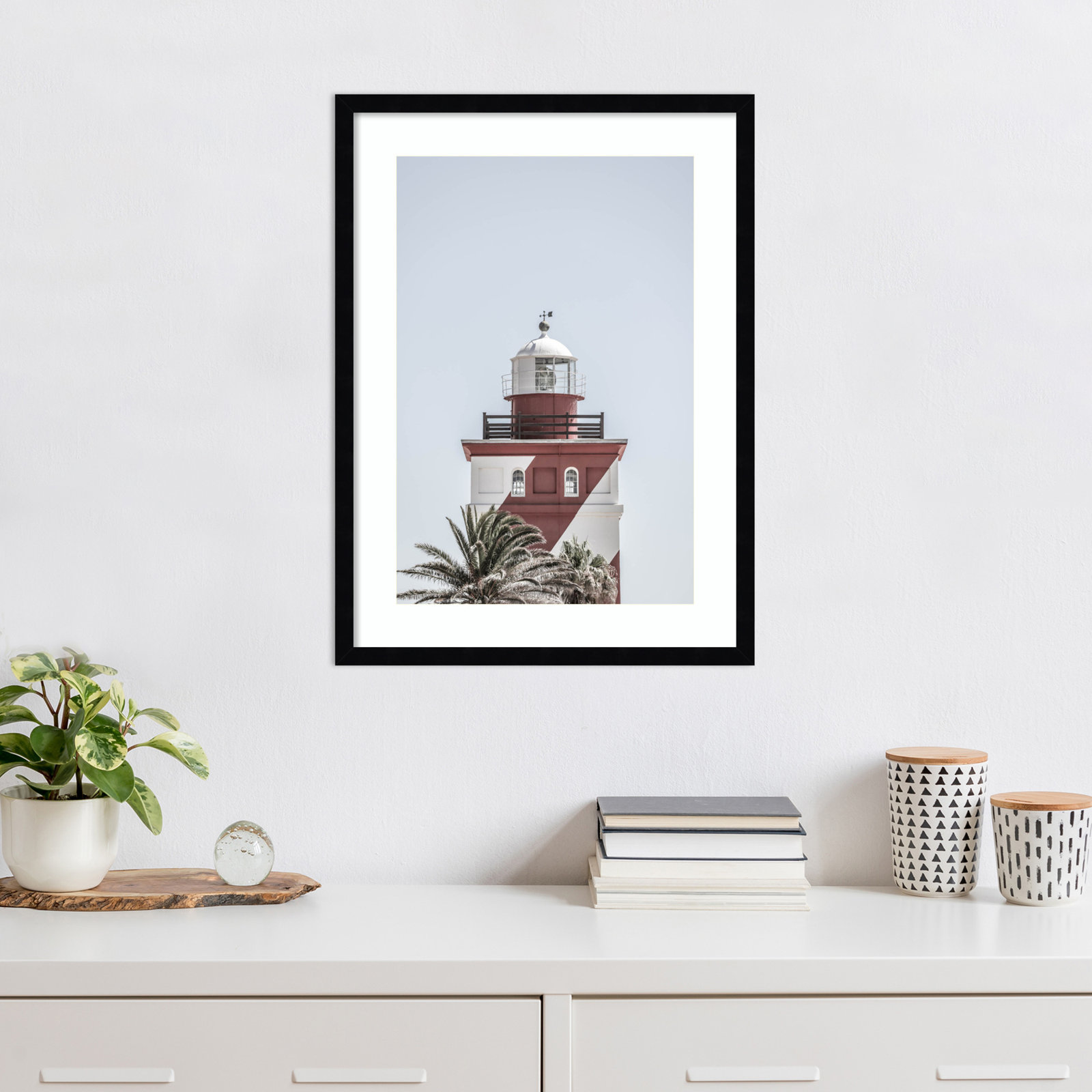 Daisey "Green Point Lighthouse" Print, Black , 25" H x 19" W