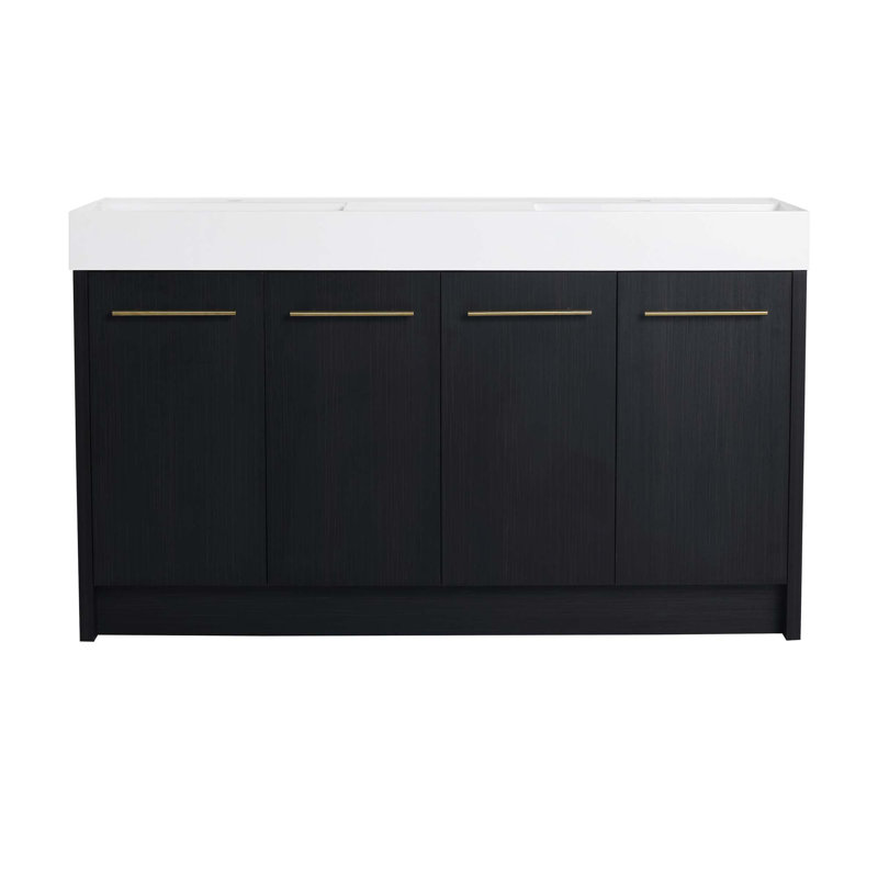 Freestanding Bathroom Vanity With Resin Sink, With Soft Closing Door