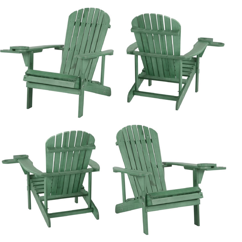 Chaise Adirondack en bois massif Barrand, Vert de mer