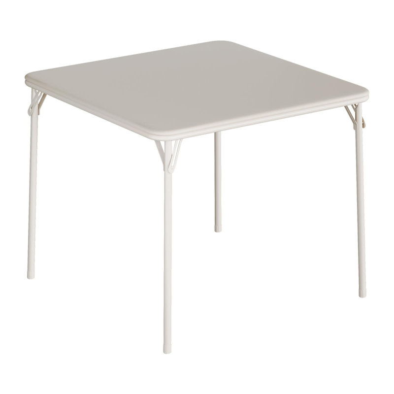 Folding Table, 33.6 Inch Folding Card Table, Portable Square Folding Table With Pu Soft Cushion, Beige