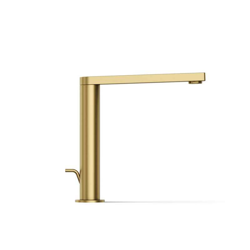 Single-Handle Bathroom Faucet with Drain Assembly, Vibrant Brushed Moderne Brass