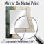«Green Gold Minimalisme Poteries I», miroir en spirale abstrait, miroir mural vert unique, impression d'art en métal-1329509976