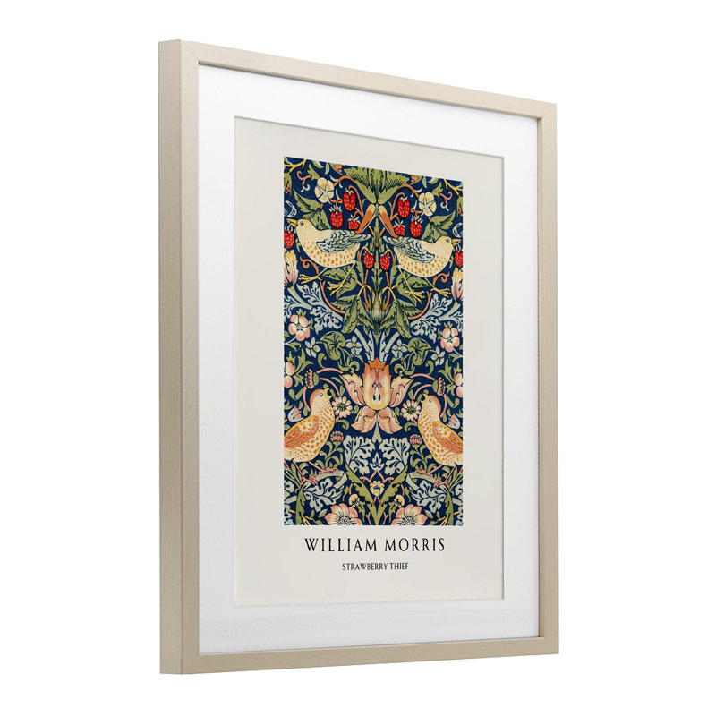 William Morris, voleur de fraises encadré sous verre, design par Vintage Hustle, Cadre de récolte en pin, H 16 po x l 13 po