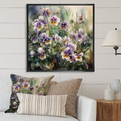 Pétunias florissants mauves sur toile