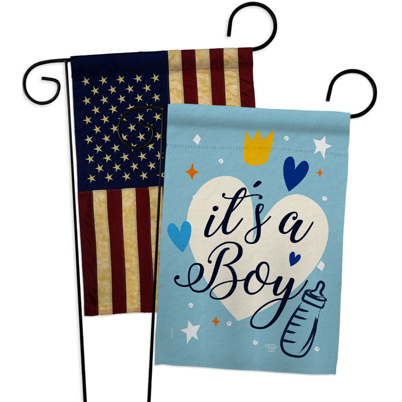 Drapeau de jardin en polyester 2 côtés 1 pi 5 po x 1 pi