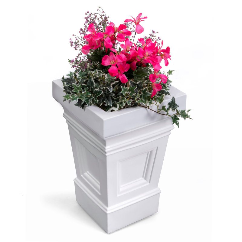 Classic White High-Density Plastic Self-Watering Planter Box