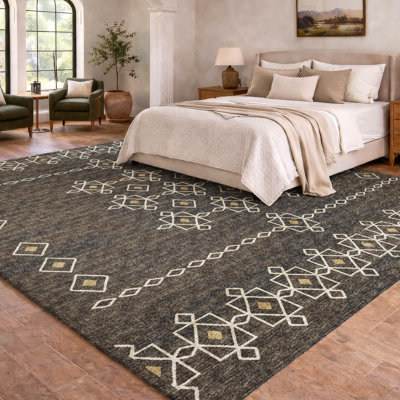 Tapis tribal de qualité supérieure lavable à la machine à poils longs Dream ADS109