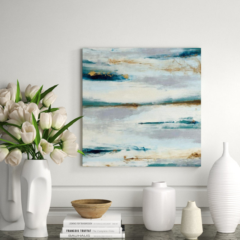White Dash I Painting by Derek Shaw, Plexi, 36" H x 36" W