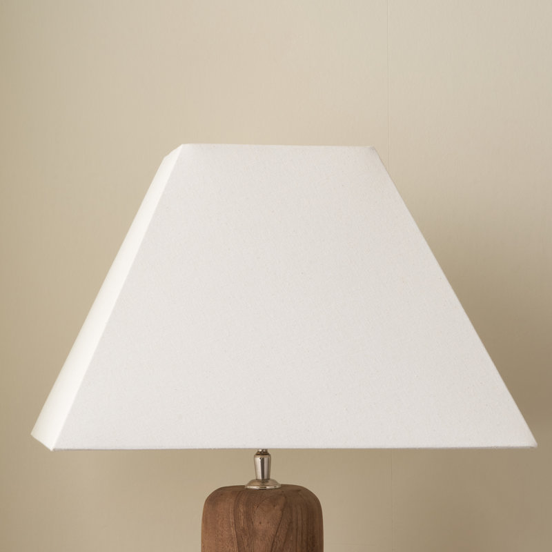 Lorentzen Cotton Tapered Square Lamp Shade, 24cm H x 35cm W x 35cm D, Cream Calico