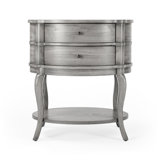 Jarvis Oval 2-Drawer Side Table